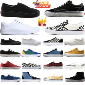 2024 neue Luxusdesigner Alte Skool Casual Vans Skateboard Schuhe Schwarze Weiße Frauen Frauen Mode Outdoor Flat