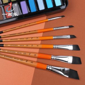 Borstar Eval 6pcs/set nylon hårmålning borstar akrylkonsttillbehör Artist Oil Watercolor Paint Borste för skolstudent Ritningsverktyg