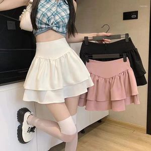 Signe coreane dolci mini donne alla moda in vita alta kawaii a-line femminile estate elegante balletto preppy