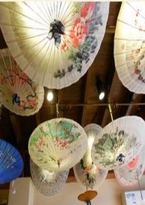 Dekoracja parasoli klasyczne malarstwo papaban olejkowy Bambus Rękoche ręcznie robione tańczące i chińskie starożytne PO props7776144