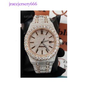 Natural Quartz High Quality Iced Out VVS Clarity Moissanite Diamond Studded Stainless Steel Watch From India