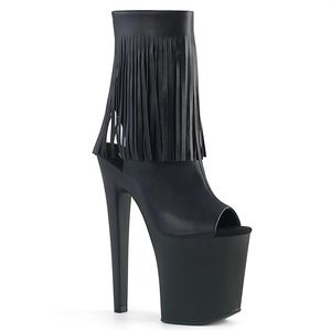 20cm Pole dancing shoes Martin boots sexy nightclub stiletto model high-heeled low-heeled boots tassel sandals women