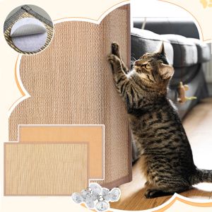 Hus Cat Scraper Bambu Mat Cat Training Scratch Pad Table Leg Cat Scratcher Möbler Skydd Mat Sofa Protector Scratch Mattor