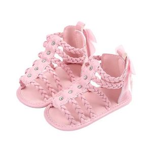 Sandals YILEEGOO Infant Baby Girls Summer Sandals Anti-Slip PU Leather Hollow Out Flat Shoes with Back Bow