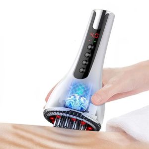 Microcurrent uppvärmningsvibration GUA SHA -enhet handhållen massager laddningsbar mikro meridian massagebrush 240430