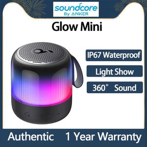 Портативные динамики оригинал Anker Soundcore Luminous Mini Wireless Bluetooth -динамик Портативный открытый водонепроницаемый световой дисплей индивидуальный эквалайзер J240505