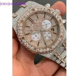 Iced Out Hip Hop Moissanite Men's Diamond anpassade Watch Rostless Steel -gåva till honom