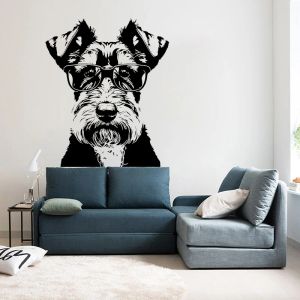 Stickers Hipster Dog Wall Decal Vinyl Art Home Decor for Living Room Bathroom Pet Grooming Salon Pet Shop Sign Sticker Window Murals Z578