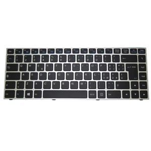 Клавиатура с подсветкой ноутбука для Clevo P640 MP-13C26I0J4306 6-80-N13B0-101-1 Италия IT Silver Frame