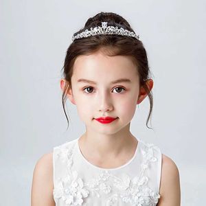Headbands Fashionable gold and silver crystal crown for children and girls pearl Tiaras diamond wedding hair accessories bride jewelry Q240506