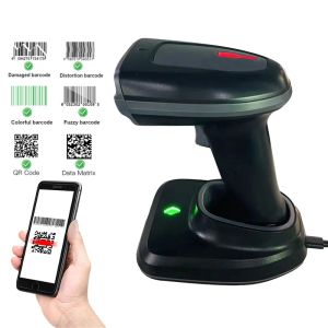 Scanners Bluetooth Barcode Scanner 1d 2d Código de barras QR Reader 2.4g Wireless Wired Supermarket Handheld Data Matrix Reader