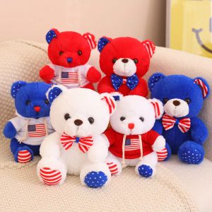 Cute British style collar teddy bear doll plush toy trumpet hug bear plush doll children's birthday Christmas gift wholesale