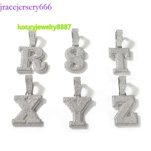 VVScustom Name Letter Pendant Men Sier Plated Street Style 5a Zircon Hiphop Halsband