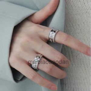 Projektant luksusowy pierścień biżuterii vancllf kalejdoskop czysty srebrny plastowany 18 -krotnie różowy złota para premium wąska edycja na Instagram