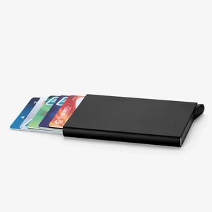 Anti-Diebstahl-ID-Kreditkartenhalter Minimalist Porte Carte Thin Aluminium Metall Wallets Bank Frauen Männer Kreditkartenbox