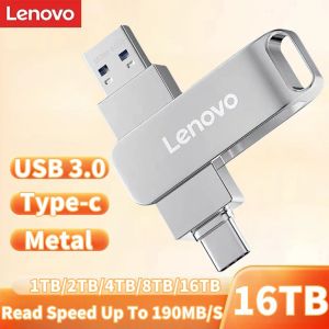 Адаптер Lenovo 2IN1 64TB 16TB USB Flash Drive Typec Pendrive 2TB 1TB 256 ГБ 128 ГБ высокой скорости USB Waterpronation Waterprong Flash Pendrive Диск