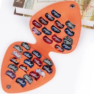 Guitar Picks Holder Case for Acoustic Electric Guitar Includes Leather Guitar Plectrums Storage Pouch