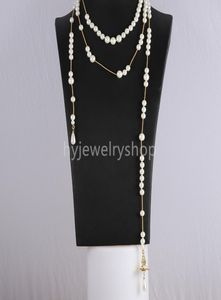 Luxury Fashion VV West Jewelry Saturn Pearl Pendant Necklace Chain Long Size 18k Gold Plated 925 Sterlling Silver Women Designer D6736190