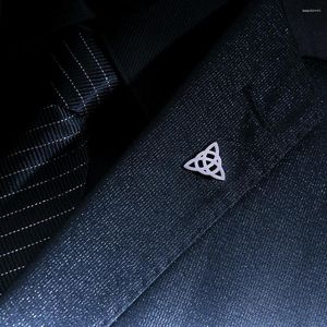 Brooches Vintage Celtic Knot Stainless Steel Mens Viking Amulet Jewelry Groom Shirt Suit Lapel Pin Wedding Accessories