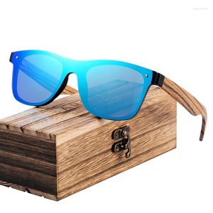 Solglasögon Barcur Fashion Wood Men Bamboo Temple Sun Glasses Women Wood Masculino