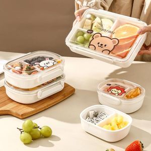 Speicherflaschen Worthbuy Leak Proof Food Container abnehmbarer Kompartiment Bento Box Picknick Plastik Salat Fruchtmikrowelle