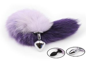 Sweet Magic Lovely Purple Fox Tail Anal Butt Plug Stopper Anal Toy Smooth Anus com gradiente Game Game Toys3452788