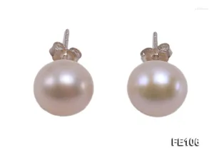 Studörhängen unika pärlor smycken 10mm rosa platt odlad sötvattenpärl