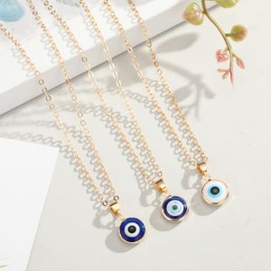 Fashion Turkish 10mm blue Evil Eyes Pendant Necklace Chains Choker Necklaces Clavicel Chains for women jewelry