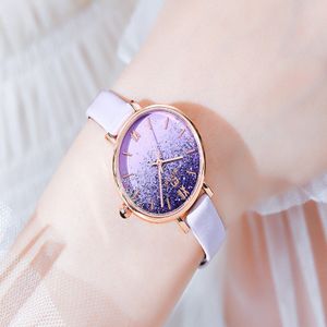 Lekkie luksus 2021 Starry Sky Miboni Quartz Watch Kobieta ametyst Purple Studenci ogląda piękne damskie zegarek 176D