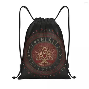 Shopping Bags Custom Tree Of Life With Triquetra Drawstring Bag For Yoga Backpacks Women Men Vikings Sports Gym Sackpack