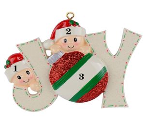 Maxora Resin Babyface Membros da Família Babyface Joy Ornamentos de Natal O próprio nome personalizado como presentes personalizados para a casa de férias T2727362