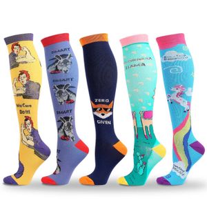Socks Hosiery Compression socks For Men Womens Running Basketball Football Printed Sports Socks Medical Stretch Promoting Blood Circulation Y240504