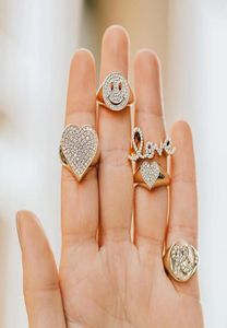 Real 925 Srebrne pierścienie proste litera miłosna Pierścień urok z cyrkonem utwardzony dla kobiet drobna srebrna biżuteria