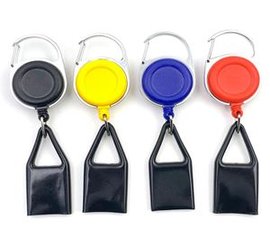 Premium Smoke Colorful Rubber Lighter Sheath Case Plastic Clip to Pants Retractable Reel Metal Keychain Holder4885213