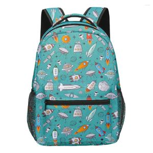 Backpack Cartoon Cool Space Rocket Spacecraft Student Bookbag Notebook plecak 3d Print Oxford Waterproof Boys/Girls Travel