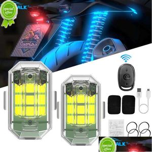 Altre strumenti per la pulizia delle cure Nuova lampada di avvertimento anticollisione Flash Luce impermeabile Wireless Remote Control LED Strobo per moto Dhan1