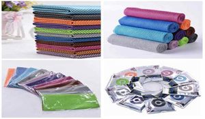 10 Colors Ice Cold Towel 3080cm Double layers Instant Magic Cooling Towels Summer Sunstroke Sports Fitness Quick Dry Towels ZZA235877638