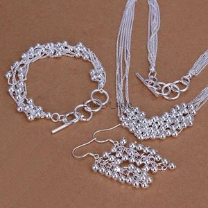 Set di gioielli da sposa 925 Sterling Silver for Women Regali di Natale Archi retrò Lady Lady Collace Orecchini Orecchini Set di gioielli di moda H240504