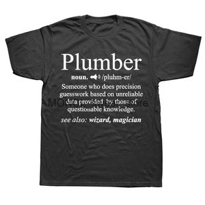 Men's T-Shirts Funny Noun Plumber Definition T Shirt Plumbing Gift Love Tops Round Neck Short-Slve Fashion Tshirt Casual Basic T-shirts H240506