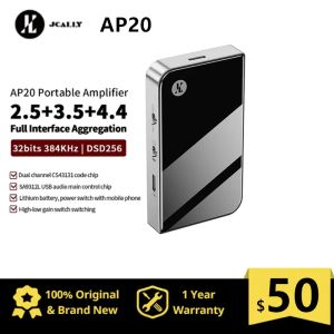 Amplifikatör JCALLY AP20 AP20 YAPILI BÜYÜK Taşınabilir DAC AMP Çift CS43131 Kod çip kulaklık amplifikatörü 32bit 384kHz/DSD256 | 2.5+3.5+4.4mm