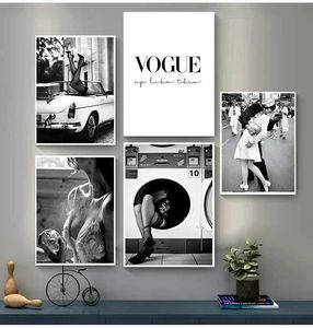 Duvar kağıtları vintage moda ev dekorasyon posterleri kadın parfüm resimleri oturma odası duvar sanatı siyah ve beyaz tuval j240505