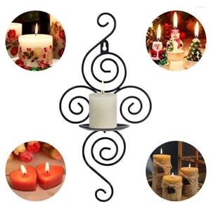 Candle Holders 2Pcs Iron Holder Home Candlestick Hanging Wall Sconce Shelf Wedding Party Decoration