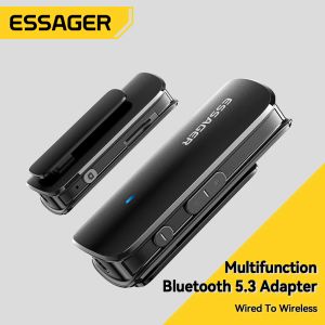 Комплект Essager Bluetooth 5.3 Адаптер Typec 3,5 мм аудиокабель TF Card Многофункциональный адаптер Bluetooth для телефона Таблетовый автомобиль ноутбук автомобиль
