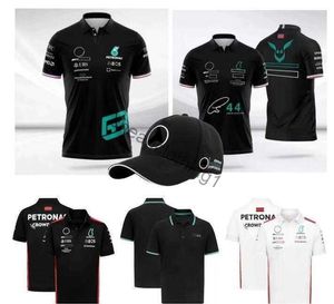 Motorcykelkläder F1 racing polo sommar ny lapel kroppsskjorta samma stil ge bort hatt vit eller svart