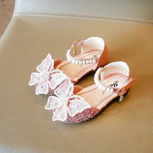 Sandalen Sandaliasuper Schönheit Girl Schuh2023 Summer New Bow Prinzessin Schuh Mode Sandalen weiche Sohle Tanzschuh Bankett Schuh Freizeitkinder Schuhschuh Schuh