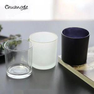 Halter DIY Candle Jar Container Tumbler Halter Kerzenstick Frosted Transparent Glass Cup handgefertigte Kerzen herstellen Zubehör Candlemaking