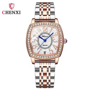 CHENXI Dawn Wine Barrel Frank Same Style Womens Watch Muller Waterproof Calendar Quartz Strap Diamond