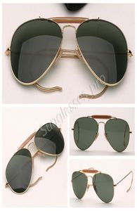 Herren Outdoos Sonnenbrille Mode Sonnenbrille Frauen Pilot -Sonnenbrillen verkaufen Ray Fashion Glass Objekte mit Ledertugel und Einzelhandel 4264949