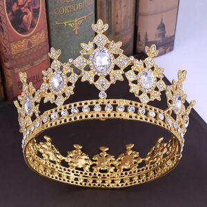 Hair Clips Baroque Headbands Bride Headdress Sparkly Rhinestone Tiaras Crowns Round Diadem Bridal Jewelry Accesorios Para El Cabello