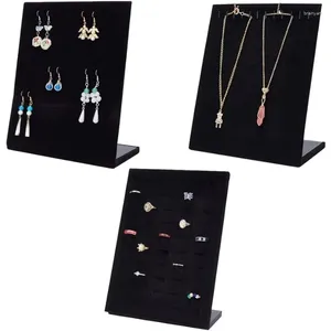 Decorative Plates 3 Style Jewelry Holder 50 Slot Velvet Ring Insert Display Trays 60 Holes Earring Stands 12 Hooks Necklaces Organizer